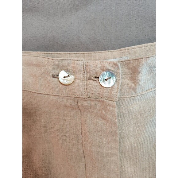 Women's Rafaella 100% Linen High Rise Wide Leg Pants Beige 12 - Picture 4 of 8